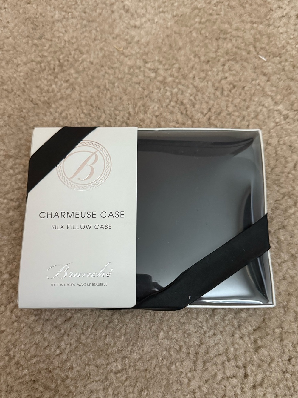 Branche Standard/Queen Charmeuse Silk Pillow Case in Black